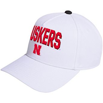 Unisex adidas White Nebraska Huskers Locker Room A-Frame Adjustable Hat