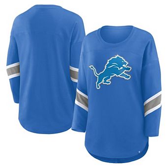 Women's Fanatics Blue Detroit Lions Redzone Clear Dimple Long Sleeve 3/4-Sleeve T-Shirt