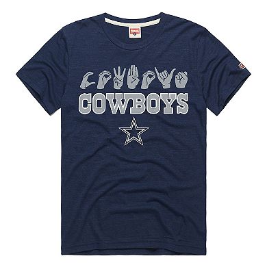 Unisex Homage Navy Dallas Cowboys NFL ASL Collection by Love Sign Tri-Blend T-Shirt