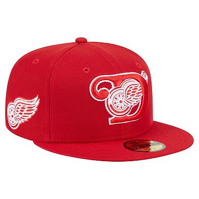 Men's New Era Red Detroit Red Wings Deceptor 59FIFTY Fitted Hat