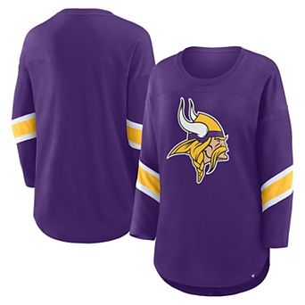 Women's Fanatics Purple Minnesota Vikings Redzone Clear Dimple Long Sleeve 3/4-Sleeve T-Shirt