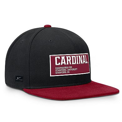 Men's Nike Black/Cardinal Stanford Cardinal 2025 On-Field Patch Pro Dri-FIT Snapback Hat