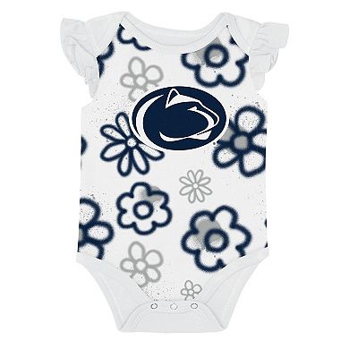 Girl's Newborn and Infant Outerstuff Navy/White Penn State Nittany Lions Little Sunshine Two-Piece Bodysuit Set