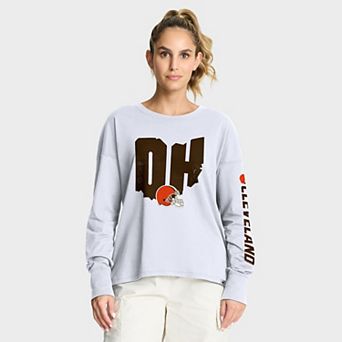 Women's Fanatics White Cleveland Browns Hometown Legacy Long Sleeve T-Shirt
