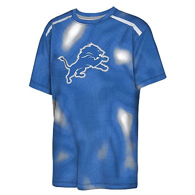 Youth Outerstuff Blue Detroit Lions End Zone Dri-Tek T-Shirt