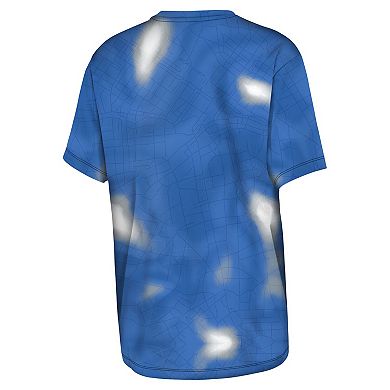 Youth Outerstuff Blue Detroit Lions End Zone Dri-Tek T-Shirt