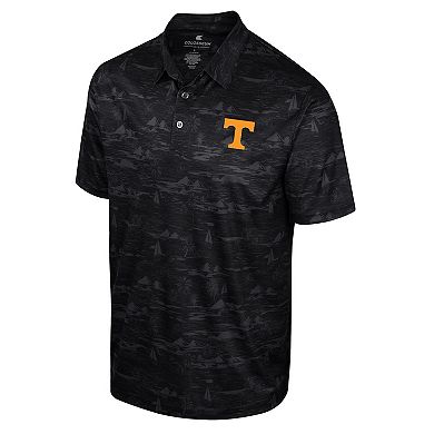 Men's Colosseum Black Tennessee Volunteers Daly Print Polo