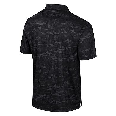 Men's Colosseum Black Tennessee Volunteers Daly Print Polo