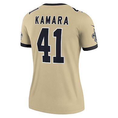 Women's Nike Alvin Kamara Gold New Orleans Saints Gameday Golds Alternate Legend Player Performance Top