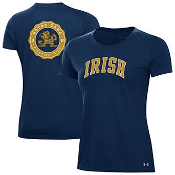 Women's Under Armour Navy Notre Dame Fighting Irish Essentials 2-Hit Performance T-Shirt