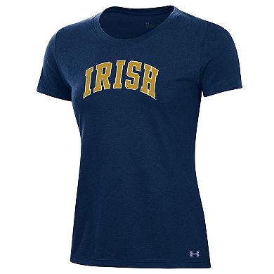 Women's Under Armour Navy Notre Dame Fighting Irish Essentials 2-Hit Performance T-Shirt