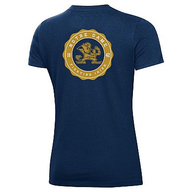 Women's Under Armour Navy Notre Dame Fighting Irish Essentials 2-Hit Performance T-Shirt