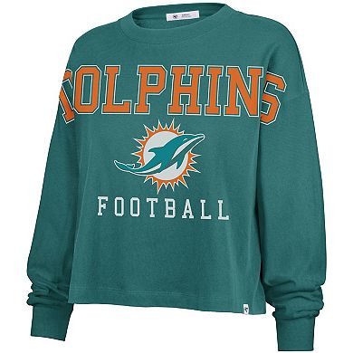 Women's '47 Aqua Miami Dolphins Outreach City Oversized Long Sleeve T-Shirt