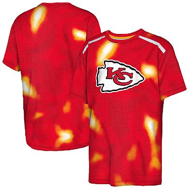 Youth Outerstuff Red Kansas City Chiefs End Zone Dri-Tek T-Shirt