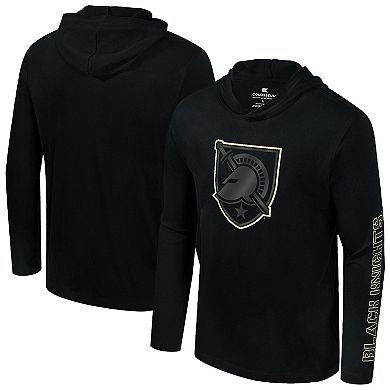 Men's Colosseum Black Army Black Knights Color Pop Active Blend Hooded Long Sleeve T-Shirt