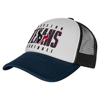 Youth White/Navy Houston Texans Essentials Trucker Adjustable Hat