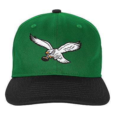 Youth Outerstuff Kelly Green Philadelphia Eagles True Retro Adjustable Hat