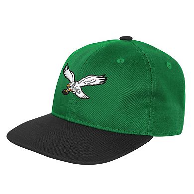Youth Outerstuff Kelly Green Philadelphia Eagles True Retro Adjustable Hat