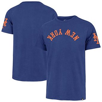 Men's '47 Royal New York Mets Upside Down Two-Peat Franklin T-Shirt