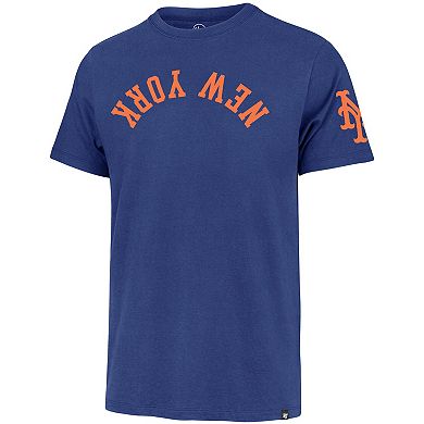 Men's '47 Royal New York Mets Upside Down Two-Peat Franklin T-Shirt