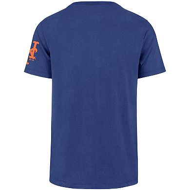 Men's '47 Royal New York Mets Upside Down Two-Peat Franklin T-Shirt