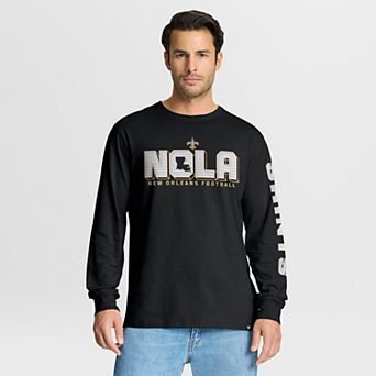 Men's Fanatics Black New Orleans Saints Hometown Sweep Legacy Long Sleeve T-Shirt