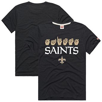 Unisex Homage Black New Orleans Saints NFL ASL Collection by Love Sign Tri-Blend T-Shirt