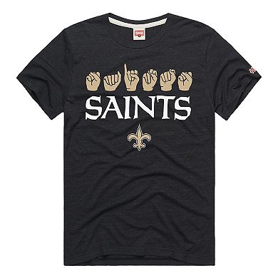 Unisex Homage Black New Orleans Saints NFL ASL Collection by Love Sign Tri-Blend T-Shirt