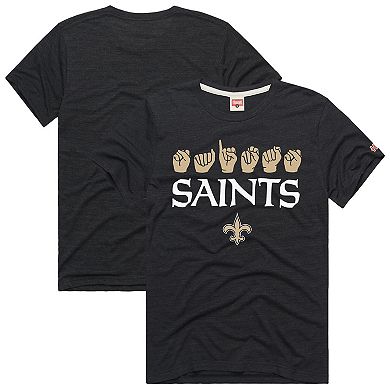 Unisex Homage Black New Orleans Saints NFL ASL Collection by Love Sign Tri-Blend T-Shirt