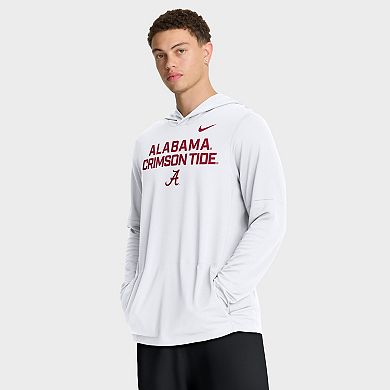 Men's Nike White Alabama Crimson Tide 2025 Sideline Dri-FIT Long Sleeve Hoodie T-Shirt