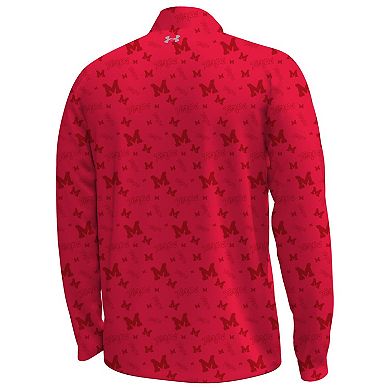 Men's Under Armour Red Maryland Terrapins Gameday Armourfuse Half-Zip Jacket