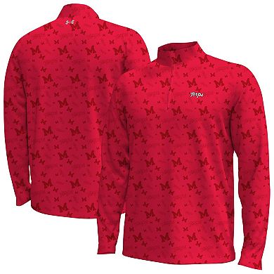 Men's Under Armour Red Maryland Terrapins Gameday Armourfuse Half-Zip Jacket