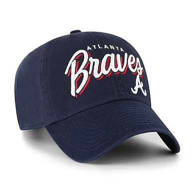 Women's '47 Navy Atlanta Braves Ariana Clean Up Adjustable Hat