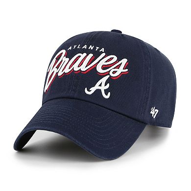 Women's '47 Navy Atlanta Braves Ariana Clean Up Adjustable Hat