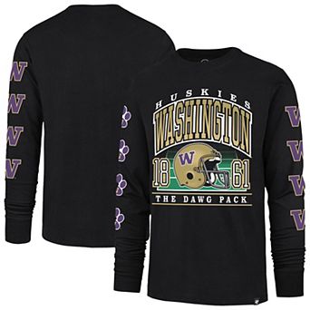 Men's '47 Black Washington Huskies Go Big Long Sleeve T-Shirt