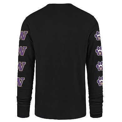 Men's '47 Black Washington Huskies Go Big Long Sleeve T-Shirt