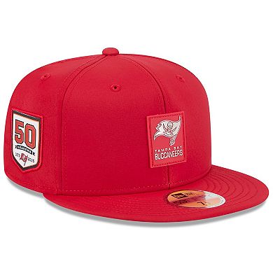 Men's New Era Red Tampa Bay Buccaneers 2025 Sideline 59FIFTY Fitted Hat
