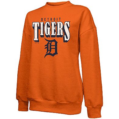 Women's Majestic Threads Orange Detroit Tigers Bernard Classic Tri-Blend Sweatshirt