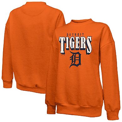 Women's Majestic Threads Orange Detroit Tigers Bernard Classic Tri-Blend Sweatshirt