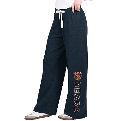 Women's G-III 4Her by Carl Banks Navy Chicago Bears Field Wide Leg Sweatpants