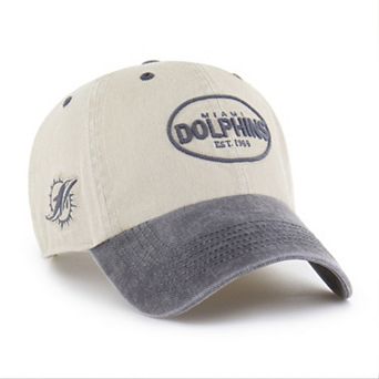 Men's '47 Khaki Miami Dolphins Breaking Trail Clean Up Adjustable Hat