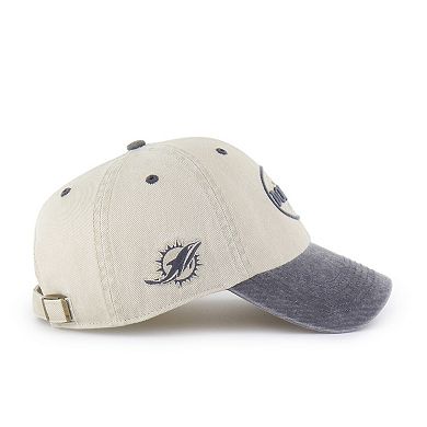 Men's '47 Khaki Miami Dolphins Breaking Trail Clean Up Adjustable Hat