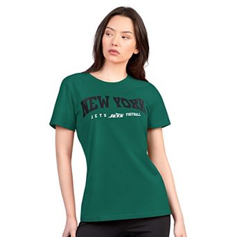Women's G-III 4Her by Carl Banks Green New York Jets Super-Slim Lightweight Winning Crew T-Shirt