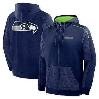 Men's Fanatics College Navy Seattle Seahawks Checkdown Pass Full-Zip Hoodie
