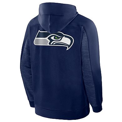 Men's Fanatics College Navy Seattle Seahawks Checkdown Pass Full-Zip Hoodie
