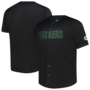 Men's Profile Black Green Bay Packers Big & Tall Pop Full-Button Jersey