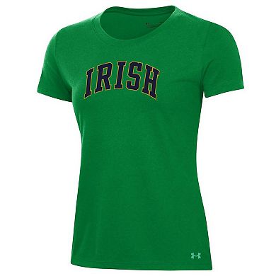 Women's Under Armour Green Notre Dame Fighting Irish Essentials 2-Hit Performance T-Shirt