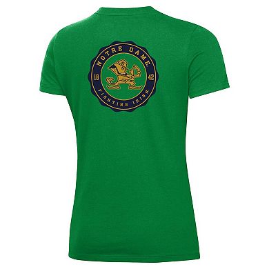 Women's Under Armour Green Notre Dame Fighting Irish Essentials 2-Hit Performance T-Shirt