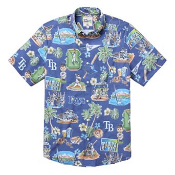 Men's Reyn Spooner Blue Tampa Bay Rays Scenic Tri-Blend Performance Button-Up Top