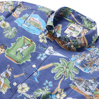 Men's Reyn Spooner Blue Tampa Bay Rays Scenic Tri-Blend Performance Button-Up Top